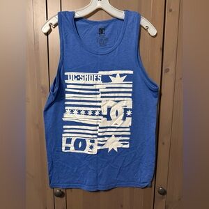 DC Royal Blue Tank Top with White Graphic